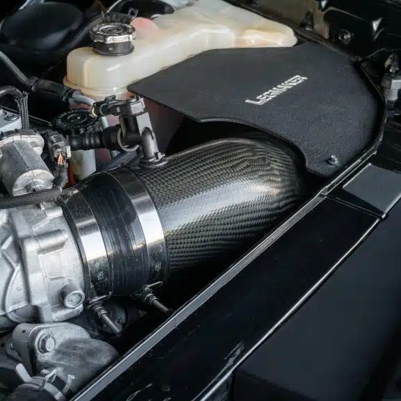 Legmaker carbon fiber intake Hellcat 2015-2020 front left view