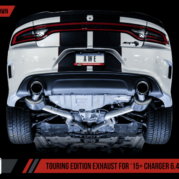 Track Edition Exhaust for 15+ Charger 6.4 / 6.2 SC - Chrome Silver Tips By AWE