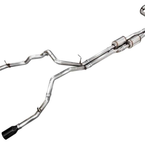 Catback Exhaust Diamond Black Tips for 2025 RAM 1500 3.0L Hurricane 3015-33530 0FG By AWE