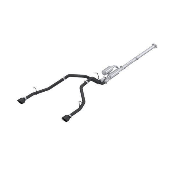 ARMOR LITE Streel Profile Dual Rear Exit Black Stainless-Steel Tips Aluminized 3" - 2-1/2" Cat-Back Exhaust for 2025 RAM 1500 3.0L Hurricane S51563BLK By MBRP