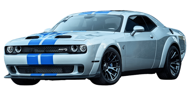 Hellcat Challenger Silver Blue Stripes Dusterhoff Racing