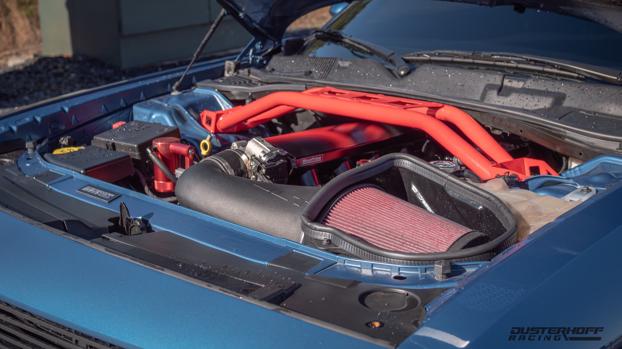 DT605 scat pack Dusterhoff racing blue challenger engine bay